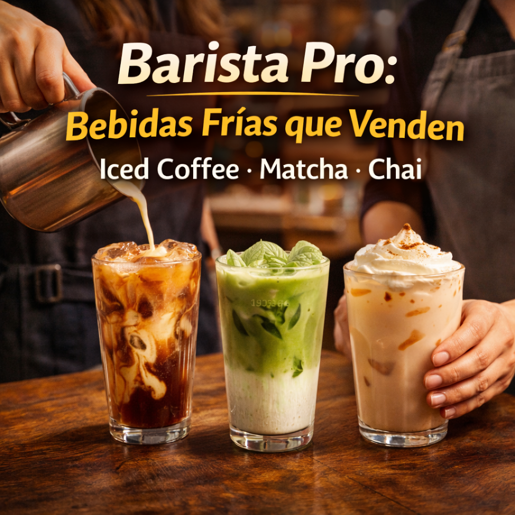 Barista Pro: Bebidas Frías que Venden- Iced Coffee · Matcha · Chai